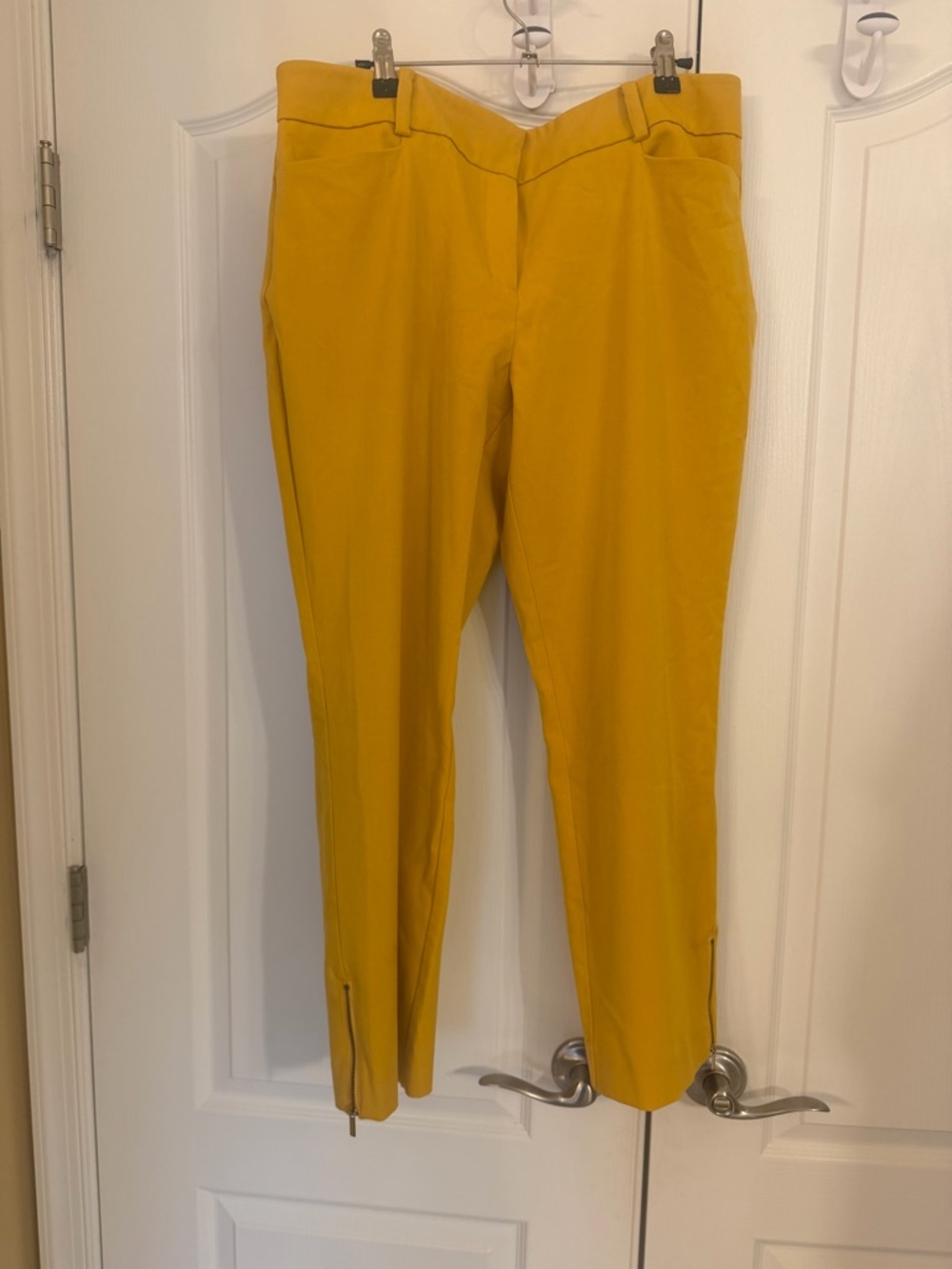 New York & Company Golden Yellow Trousers with side zippers!
